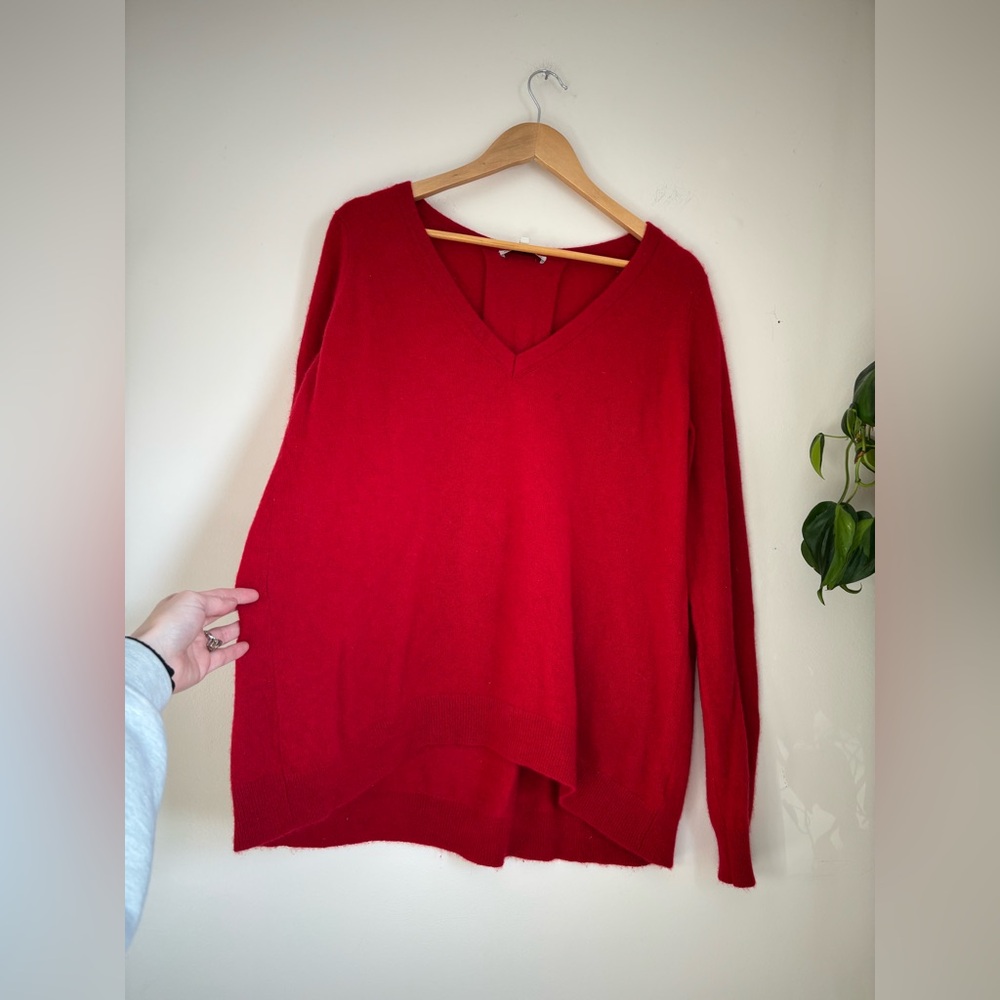 Rebecca Minkoff Cherry Red Cashmere Sweater - Picture 2 of 7